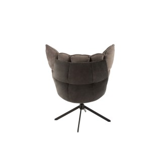 Fauteuil moderne relax en tissu gris et métal FENIX - HELLIN