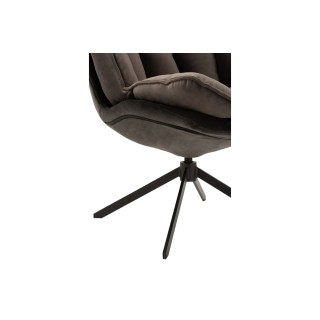 Fauteuil moderne relax en tissu gris et métal FENIX - HELLIN