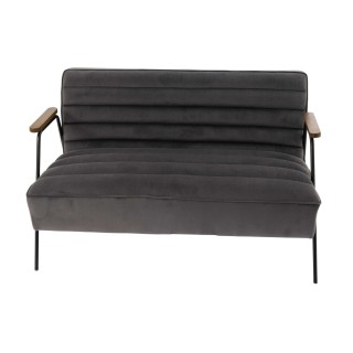 Canapé 2 places relax et chic en velours et métal LISBOA - HELLIN