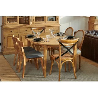 Chaise bistrot bois et métal  lot de 2 | Hellin