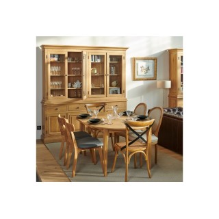Mise en scène du vaisselier en chêne massif 4 portes Victoria