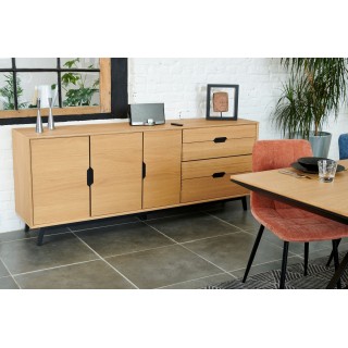 Buffet bas en bois clair : vintage / scandinave | Hellin