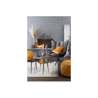 Fauteuil moderne relax en tissu gris et métal FENIX - HELLIN