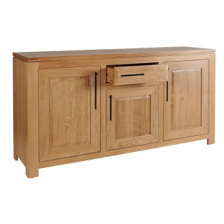 Buffet bas moderne en chêne clair : 1 tiroir et 3 portes | Hellin