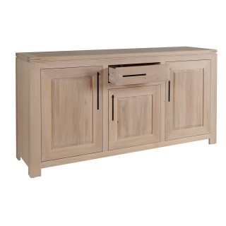 Buffet bas en chêne clair : 3 portes / 1 tiroir | Hellin
