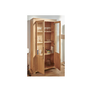 Vitrine moderne en chêne clair aux portes vitrées BOSTON - HELLIN