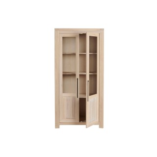 Vitrine moderne aux portes vitrées en chêne blanchi BOSTON - HELLIN