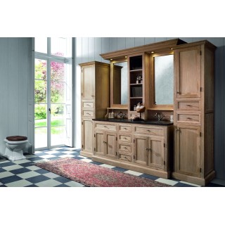 Ensemble salle de bain : meuble double vasque, colonne