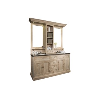 Ensemble salle de bain : meuble vasque, colonnes, miroirs