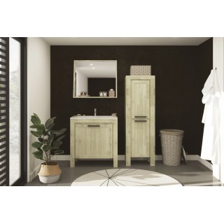 Meuble sous vasque simple 80 en acacia - Hellin