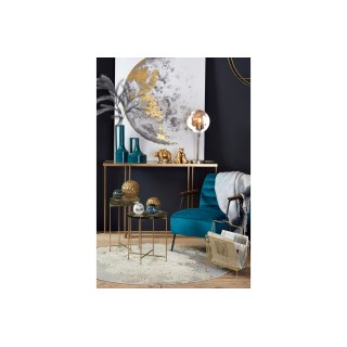 Fauteuil chic et relax en velours et métal LISBOA - HELLIN