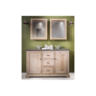 Ensemble salle de bain : meuble double vasque et deux armoires