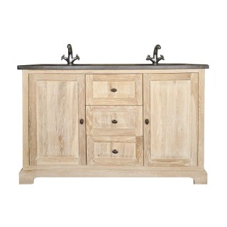 Ensemble salle de bain : Double vasque, armoires, colonne