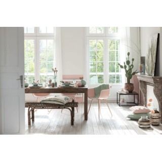 Table basse carrée industrielle en bois et métal noir - Hellin