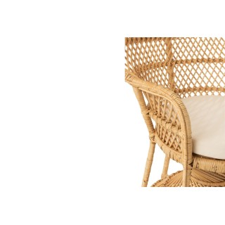 Fauteuil pomare en rotin avec coussin TAHITI - HELLIN