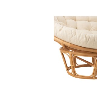 Fauteuil papasan double en rotin beige MIKA - HELLIN