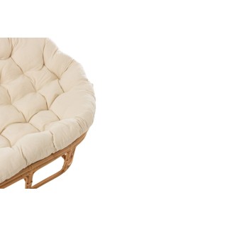 Fauteuil papasan double en rotin beige MIKA - HELLIN