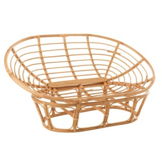 Fauteuil papasan double en rotin beige MIKA - HELLIN