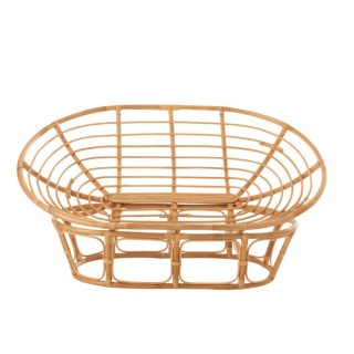 Fauteuil papasan double en rotin beige MIKA - HELLIN