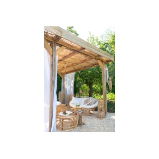 Fauteuil papasan double en rotin beige MIKA - HELLIN