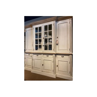 Vaisselier en bois avec nombreux rangements et vitres - Hellin