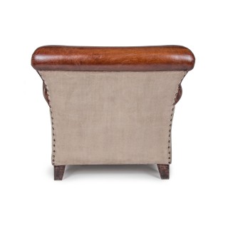 Fauteuil en bois et cuir de buffle TEXAS - Hellin