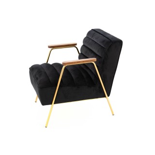 Fauteuil relax en velours et métal doré LISBOA - HELLIN