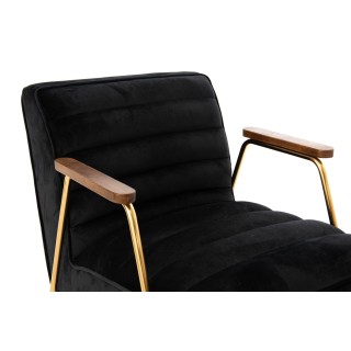 Fauteuil relax en velours et métal doré LISBOA - HELLIN