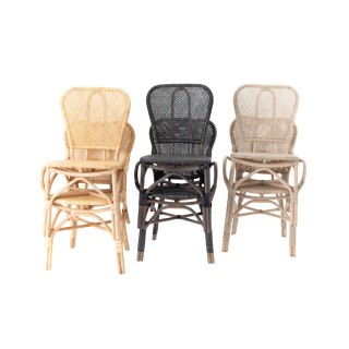Fauteuil bistrot en rotin : plusieurs coloris / lot de 2 | Hellin