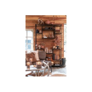 Bibliothèque déstructuré industrielle en bois et métal PHUKET - HELLIN