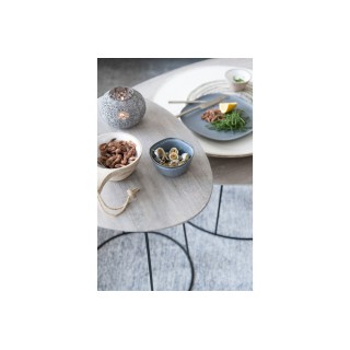 Petite table basse ovale en bois et métal - Hellin