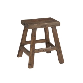 Tabouret bois recyclé - style authentique (lot de 2) - Hellin