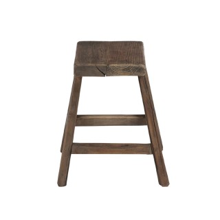 Tabouret bois recyclé - style authentique (lot de 2) - Hellin