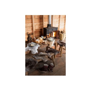 Tabouret bois recyclé - style authentique (lot de 2) - Hellin