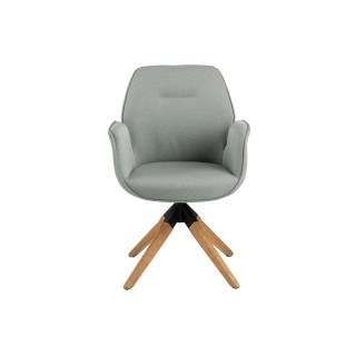 Fauteuil pivotant en tissu et bois / Style scandinave | Hellin