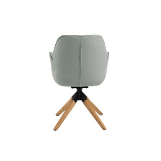 Fauteuil pivotant en tissu et bois / Style scandinave | Hellin