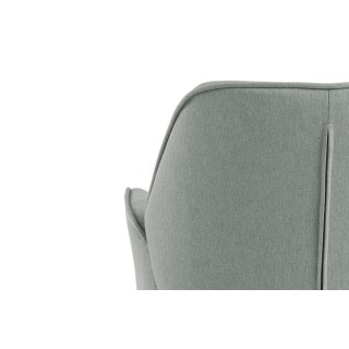 Fauteuil de salle à manger tissu et bois noir - RUBEN