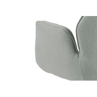 Fauteuil de salle à manger tissu et bois noir - RUBEN