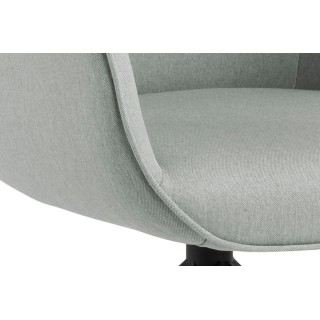 Fauteuil de salle à manger tissu et bois noir - RUBEN