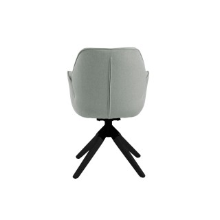 Fauteuil de salle à manger tissu et bois noir - RUBEN