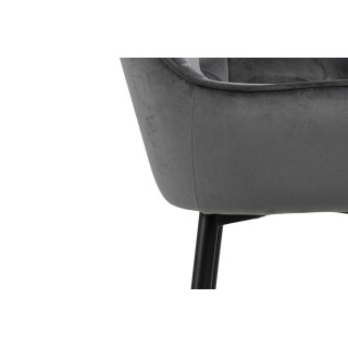 Chaise de bar avec accoudoirs en velours et métal (lot de 2) TERI - HELLIN