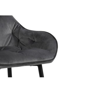 Chaise de bar avec accoudoirs en velours et métal (lot de 2) TERI - HELLIN