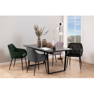 Fauteuil de salle à manger en velours et métal (lot de 2) - TERI