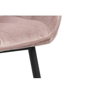 Fauteuil de salle à manger en velours et métal (lot de 2) - TERI