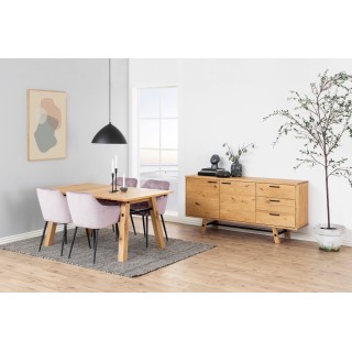 Fauteuil de salle à manger en velours et métal (lot de 2) - TERI