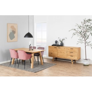 Fauteuil de salle à manger en velours et métal (lot de 2) - TERI