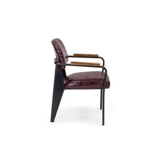 Fauteuil simili et piétement métal : style industriel / Clark | Hellin