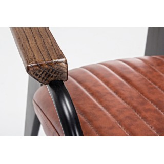 Fauteuil simili et piétement métal : style industriel / Clark | Hellin