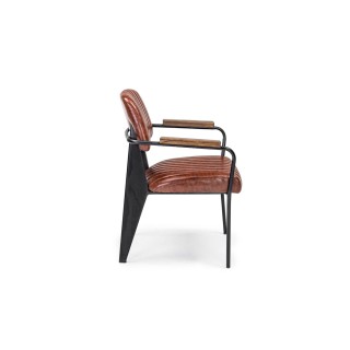 Fauteuil simili et piétement métal : style industriel / Clark | Hellin