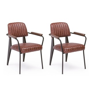 Fauteuil simili et piétement métal : style industriel / Clark | Hellin